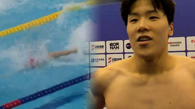 엄청난 스크류! 지유찬 신기록 장면 직캠 “금메달 도전하겠다” [남자 자유형 50m 예선]